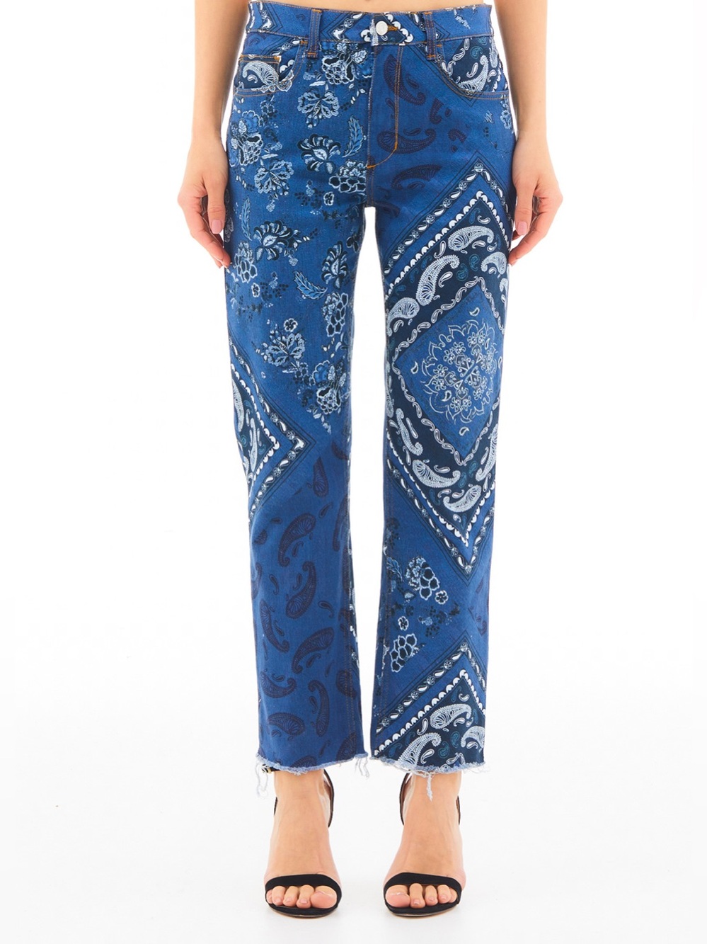 Lui Jo Milano Bandana-Print Straight Leg Jeans